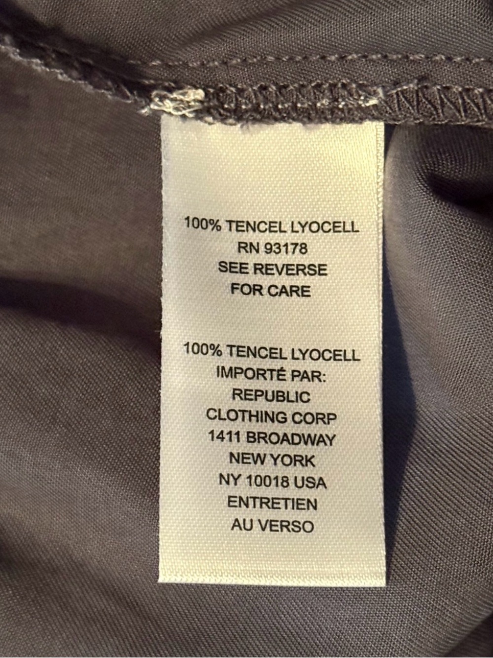 Workshop Charcoal Gray Wide Leg Tencel Drawstring Pants NWT - Picture 9 of 9